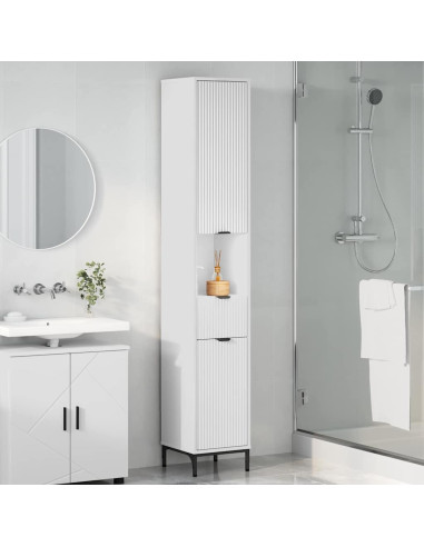 Mobiletto bagno alto con cassetto Bianco 31.5 x 33 x 190 cm