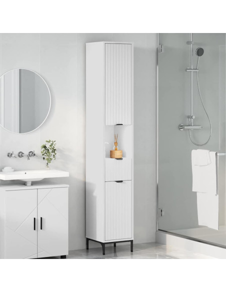Mobiletto bagno alto con cassetto Bianco 31.5 x 33 x 190 cm
