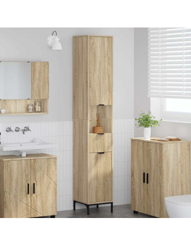 Mobile da Bagno con cassetto Rovere Sonoma 31,5 x 33 x 190 cm