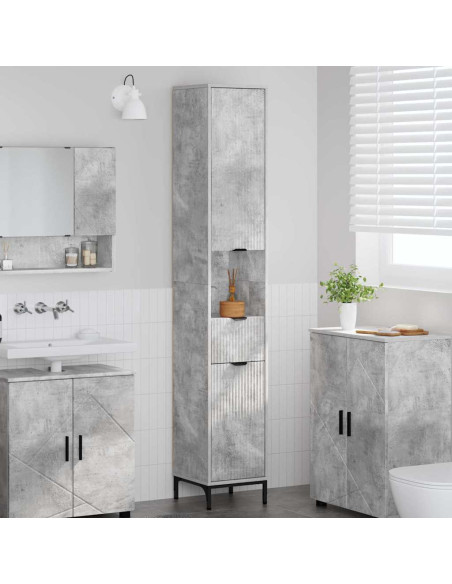 Mobiletto bagno alto Grigio cemento 31.5 x 33 x 190 cm