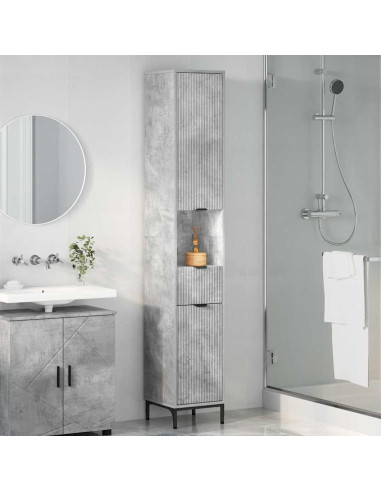 Mobiletto bagno alto Grigio cemento 31.5 x 33 x 190 cm