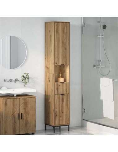 Mobiletto bagno alto rovere artigianale 31.5 x 33 x 190 cm