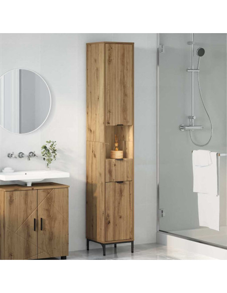 Mobile da Bagno con porta Rovere artigianale 31,5 x 33 x 190 cm