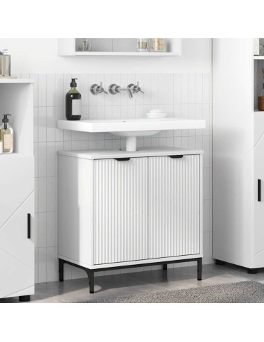 Armadio per Lavabo da Bagno Bianco 60,5 x 33,5 x 61 cm