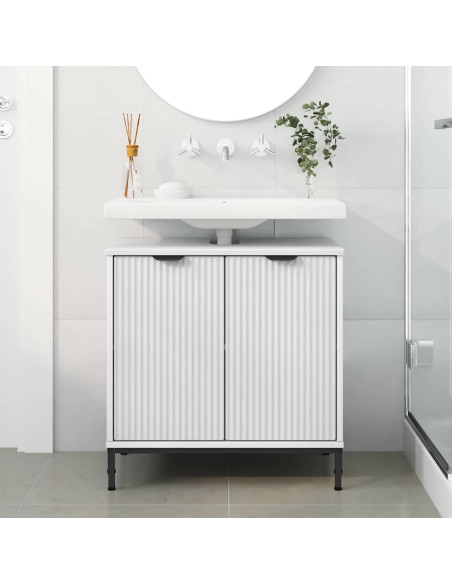 Armadio per Lavabo da Bagno Bianco 60,5 x 33,5 x 61 cm