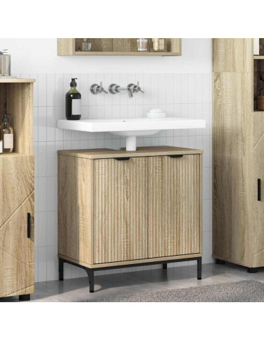 Armadio per Lavabo da Bagno rovere sonoma 60,5 x 33,5 x 61 cm