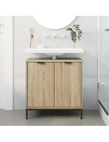 Armadio per Lavabo da Bagno rovere sonoma 60,5 x 33,5 x 61 cm