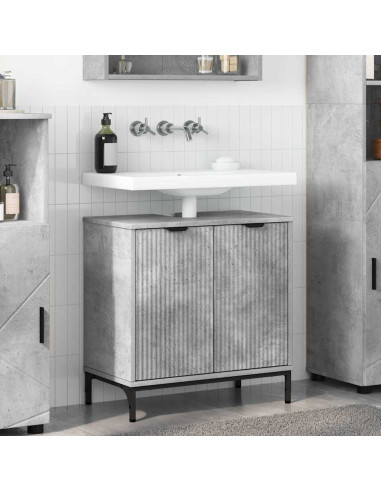 Armadio per Lavabo da Bagno Grigio cemento 60,5 x 33,5 x 61 cm