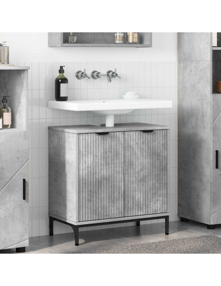 Armadio per Lavabo da Bagno Grigio cemento 60,5 x 33,5 x 61 cm