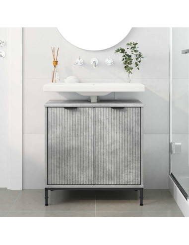 Armadio per Lavabo da Bagno Grigio cemento 60,5 x 33,5 x 61 cm