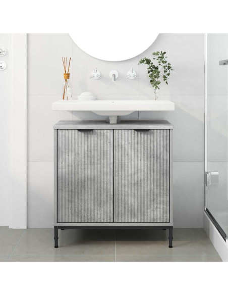 Armadio per Lavabo da Bagno Grigio cemento 60,5 x 33,5 x 61 cm