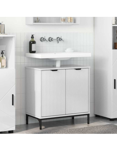Armadio per Lavabo da Bagno Bianco lucido 60,5 x 33,5 x 61 cm