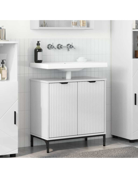 Armadio per Lavabo da Bagno Bianco lucido 60,5 x 33,5 x 61 cm