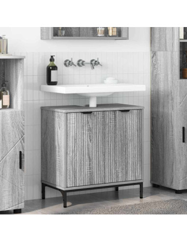 Armadio per Lavabo da Bagno Grigio sonoma 60,5 x 33,5 x 61 cm