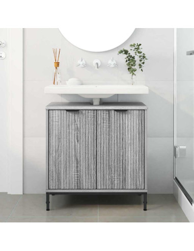 Armadio per Lavabo da Bagno Grigio sonoma 60,5 x 33,5 x 61 cm