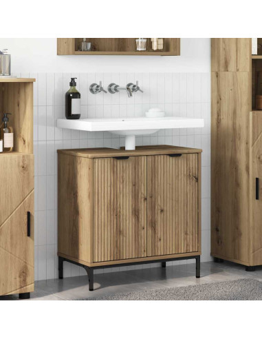 Armadio per Lavabo da Bagno con porta rovere artigianale