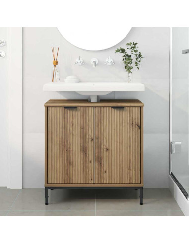 Armadio per Lavabo da Bagno con porta rovere artigianale