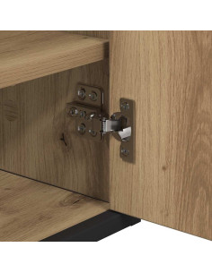 Mobiletto per specchio da bagno con porta rovere artigianale 2