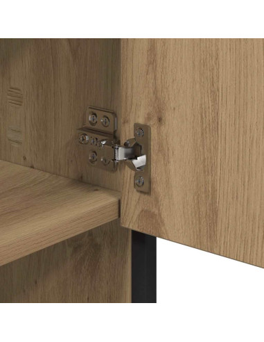 Mobiletto per specchio da bagno con porta rovere artigianale