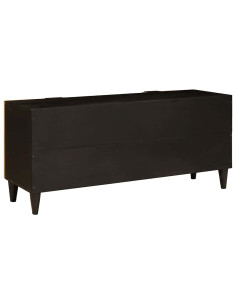 Mobile TV Nero e Oro 105 x 33 x 46 cm legno massello di mango 2