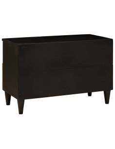 Mobile TV Nero e Oro 70 x 33 x 46 cm legno massello di mango 2