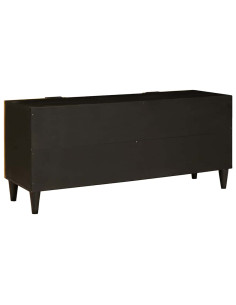 Mobile TV Nero e Oro 105 x 33 x 46 cm legno massello di mango 2