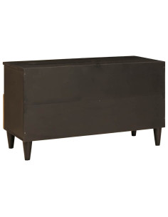 Mobile TV Nero e Oro 80 x 33 x 46 cm legno massello di mango 2