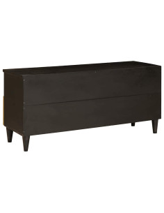 Mobile TV Nero e Oro 100 x 33 x 46 cm legno massello di mango 2