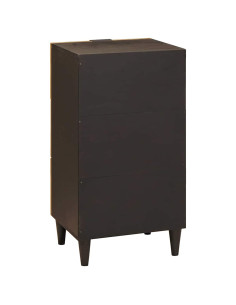 Credenza Nero e Oro 40 x 33 x 75 cm legno massello di mango 2