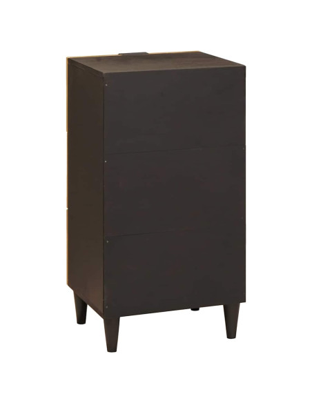 Credenza Nero e Oro 40 x 33 x 75 cm legno massello di mango