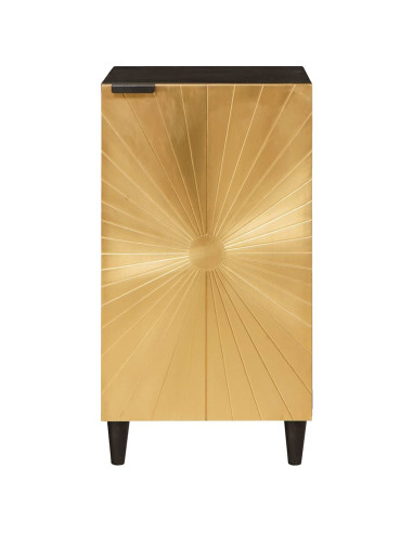 Credenza Nero e Oro 40 x 33 x 75 cm legno massello di mango