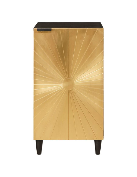 Credenza Nero e Oro 40 x 33 x 75 cm legno massello di mango