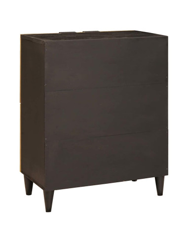 Mobile laterale con archiviazione Nero e Oro 60 x 33.5 x 75 cm