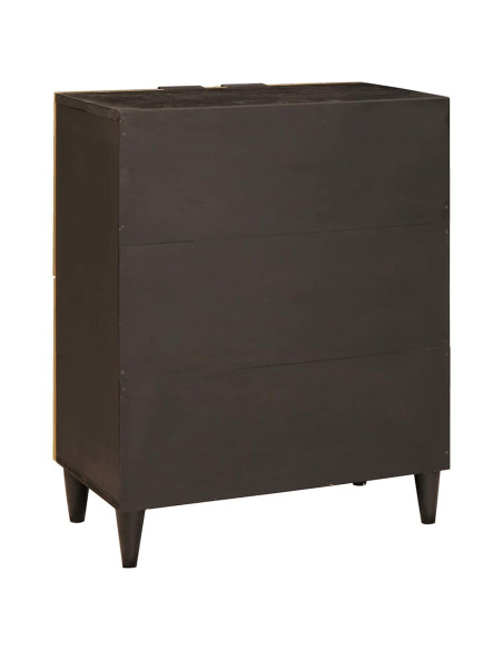 Mobile laterale con archiviazione Nero e Oro 60 x 33.5 x 75 cm