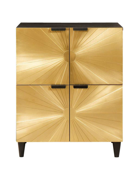 Mobile laterale con archiviazione Nero e Oro 60 x 33.5 x 75 cm