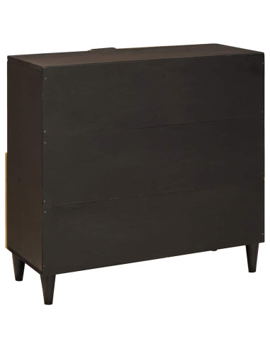 Mobile laterale con archiviazione Nero e Oro 80 x 33.5 x 75 cm