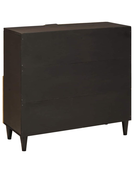 Mobile laterale con archiviazione Nero e Oro 80 x 33.5 x 75 cm