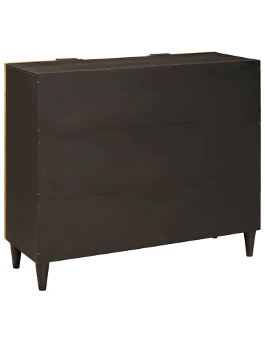 Mobile laterale con archiviazione Nero e Oro 90 x 33.5 x 75 cm