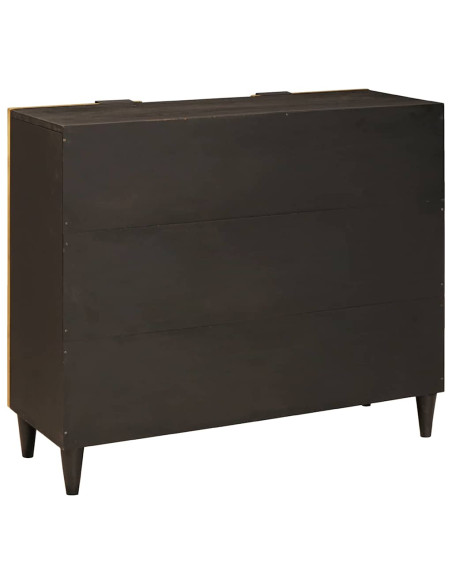 Mobile laterale con archiviazione Nero e Oro 90 x 33.5 x 75 cm