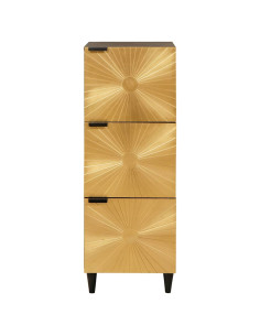 Mobile laterale con archiviazione Nero e Oro 40 x 33.5 x 110 cm 2