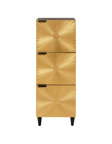 Mobile laterale con archiviazione Nero e Oro 40 x 33.5 x 110 cm