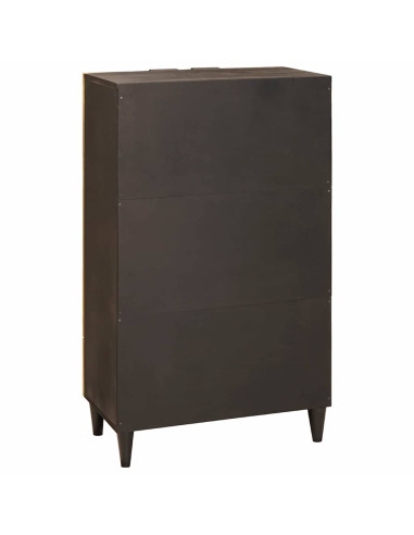 Mobile laterale con cassetto Nero e Oro 60 x 33.5 x 100 cm