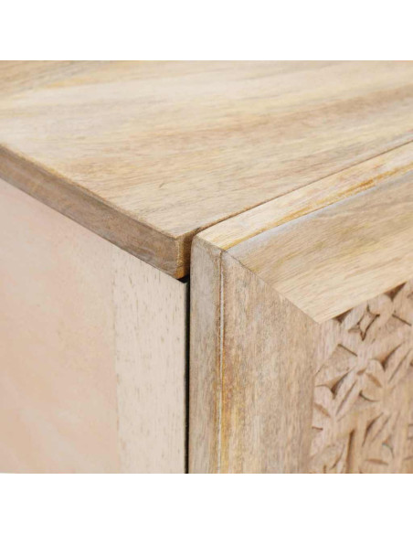 Mobile TV Bianco 105 x 33 x 46 cm legno massello di mango