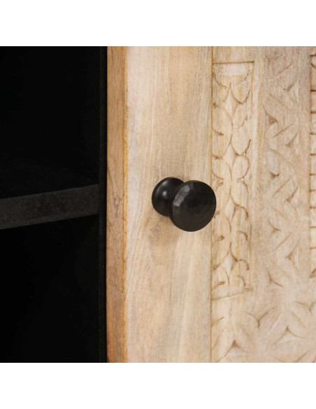 Mobile TV Bianco 105 x 33 x 46 cm legno massello di mango