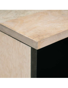 Mobile TV Bianco 70 x 33 x 46 cm legno massello di mango 2