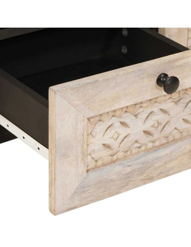 Mobile TV Bianco 70 x 33 x 46 cm legno massello di mango