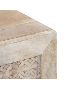 Mobile TV Bianco 105 x 33 x 46 cm legno massello di mango 2