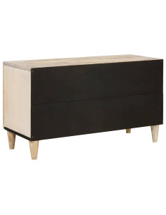 Mobile TV Bianco 80 x 33 x 46 cm legno massello di mango 2