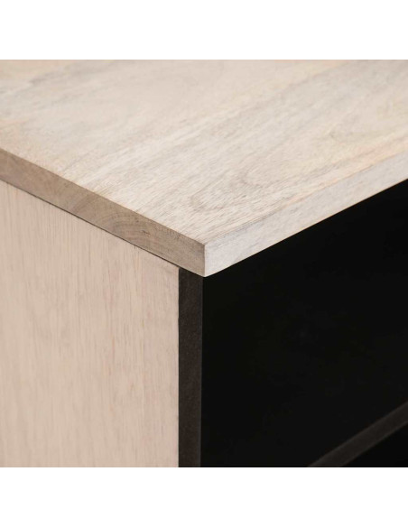 Mobile TV Bianco 105 x 33 x 46 cm legno massello di mango