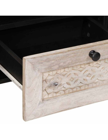 Mobile TV Bianco 105 x 33 x 46 cm legno massello di mango